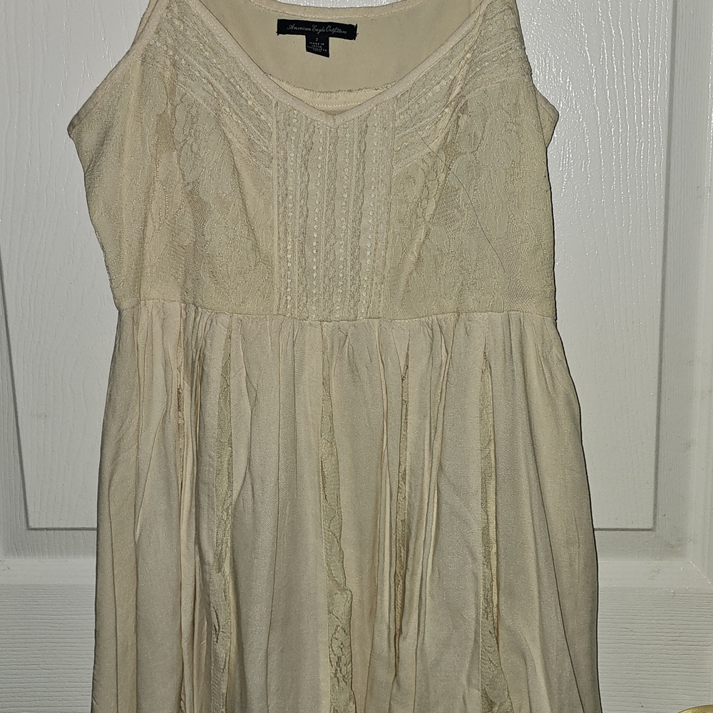 American Eagle Outfitters Cream Lace Mini Dress